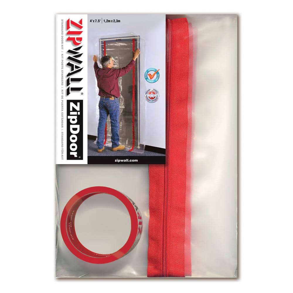 ZipWall ZDS adhesive zipper dust-barrier door kit with zipper, tape and flap hooks